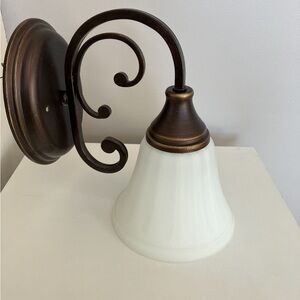Bronze and White Wall Sconce